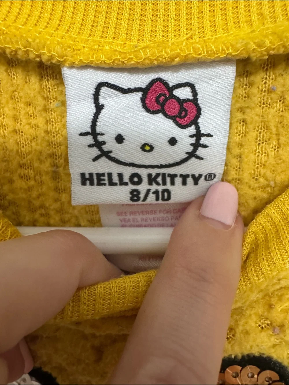 Hello Kitty Mustard Yellow Sherpa Pullover Sweatshirt